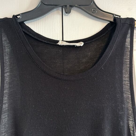 Double Zero Women’s Slightly Sheer Black Tank Top, Size L - Picture 2 of 6